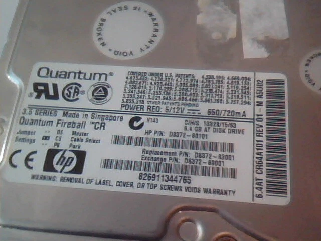 Hard Drive Disk IDE Quantum Fireball CR CR64A101 CR64A011 01-B 01-M 6.4AT A5U02 - image 2