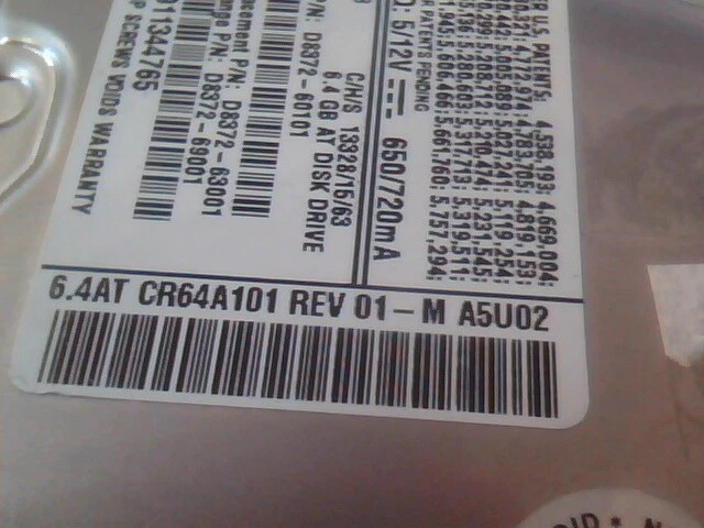 Hard Drive Disk IDE Quantum Fireball CR CR64A101 CR64A011 01-B 01-M 6.4AT A5U02 - image 3