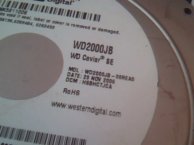 Hard Drive Disk IDE Western Digital Caviar SE WD2000JB-00REA0 HSBHCTJCA 200GB - image 3