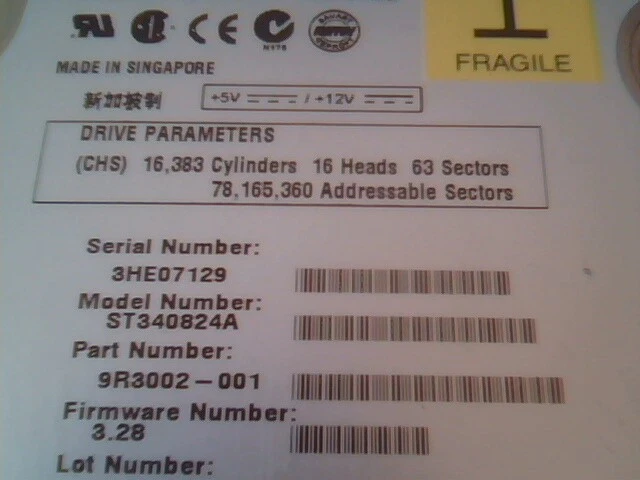 Hard Drive Disk IDE Seagate ST340824A 9R3002-001 ADR-02 Barracuda ATA 40GB - image 3