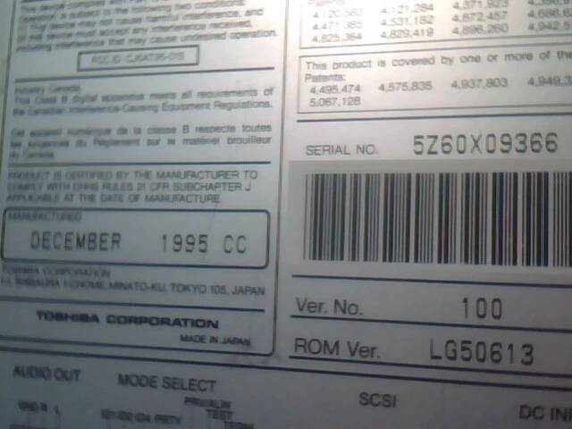 SCSI CDROM Toshiba XM-5301B Ver.100 LG50613 50-pin - image 4