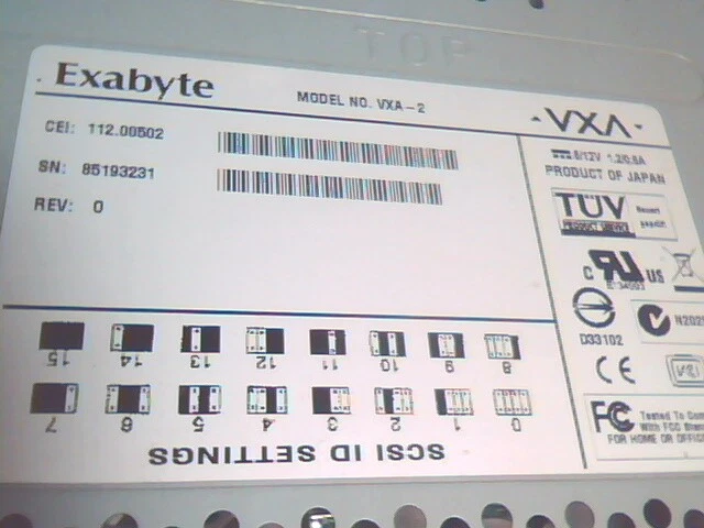 Exabyte VXA-2 112.00502 SCSI Tape Drive 8mm 80/160 GB 5.25" Internal LVD - image 3