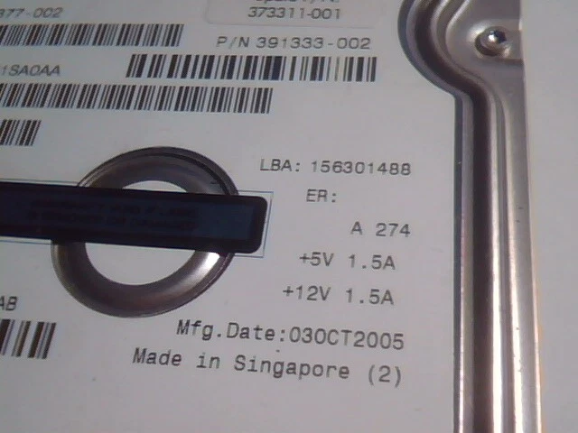 Hard Disk Drive SATA Maxtor DiamondMax 10 6L080M0 SATA150 391333-002 156301488 - image 4