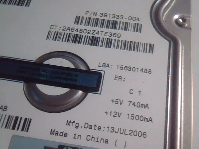 Hard Disk Drive SATA Maxtor DiamondMax 10 6L080M0 SATA150 391333-004 156301488 - image 4