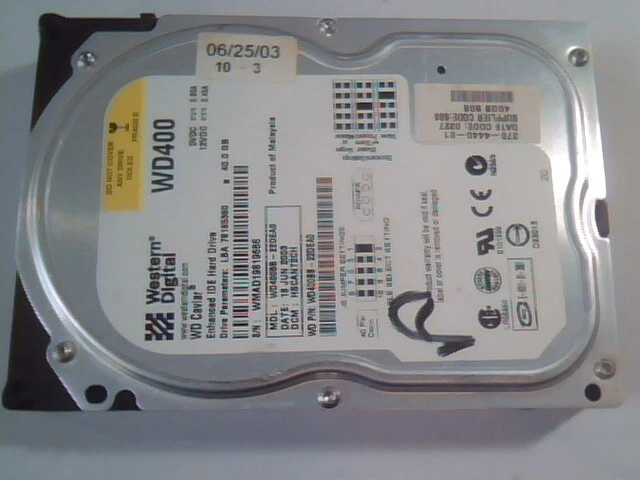 Hard Drive Disk IDE Western Digital Caviar WD400BB-22DEA0 78165360 LR68850