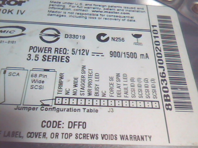 Hard Drive Disk SCSI Maxtor Atlas 10K IV 8B036J0020101 3.5 E-H011-01-0101 D33019 - image 3