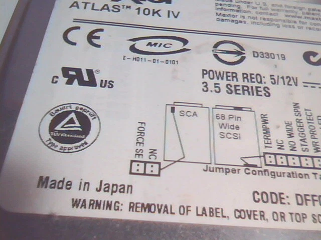 Hard Drive Disk SCSI Maxtor Atlas 10K IV 8B036J0020101 3.5 E-H011-01-0101 D33019 - image 4