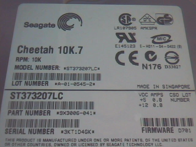 Hard Drive Disk SCSI Seagate Cheetah 10K.7 ST373207LC 80-pin 9X3006-041 - image 2