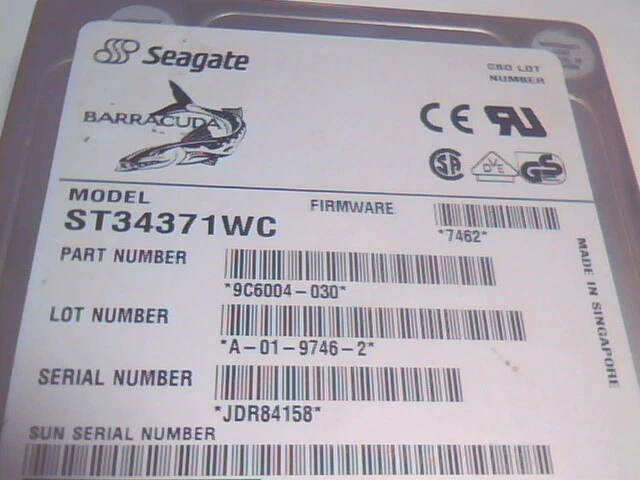 Hard Drive Disk SCSI Seagate Barracuda ST34371WC 9C6004-030 A-01-9746-2 7462 - image 2