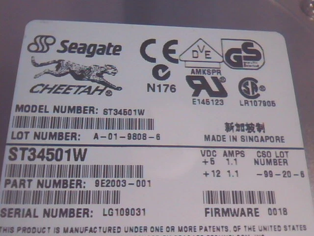 Hard Drive Disk SCSI Seagate Cheetah ST34501W A-01-9808-6 9E2003-001 0018 - image 2