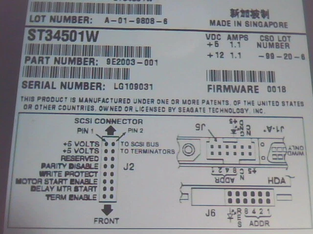 Hard Drive Disk SCSI Seagate Cheetah ST34501W A-01-9808-6 9E2003-001 0018 - image 3