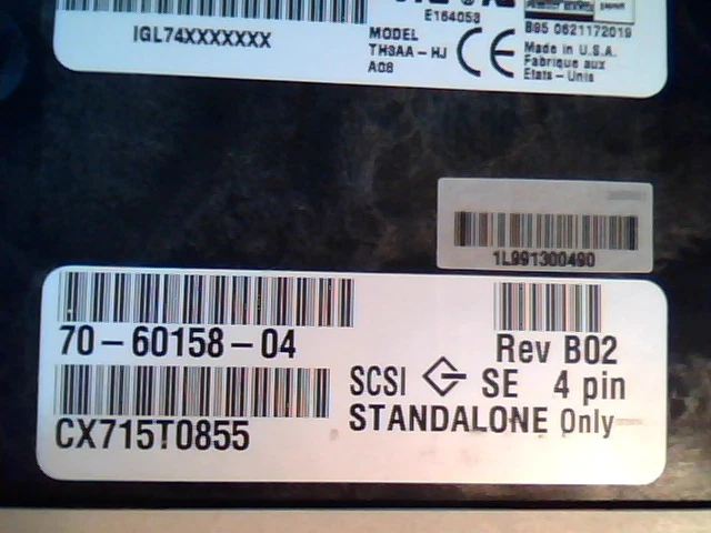 DLT Tape Drive Compaq 15/30 GB TH3AA-HJ 70-60158-04 SCSI SE Standalone B02 4 pin - image 2