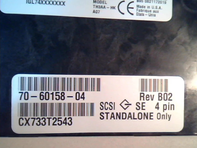DLT Tape Drive Compaq 15/30 GB TH3AA-HK 70-60158-04 SCSI SE B02 4 pin Standalone - image 2