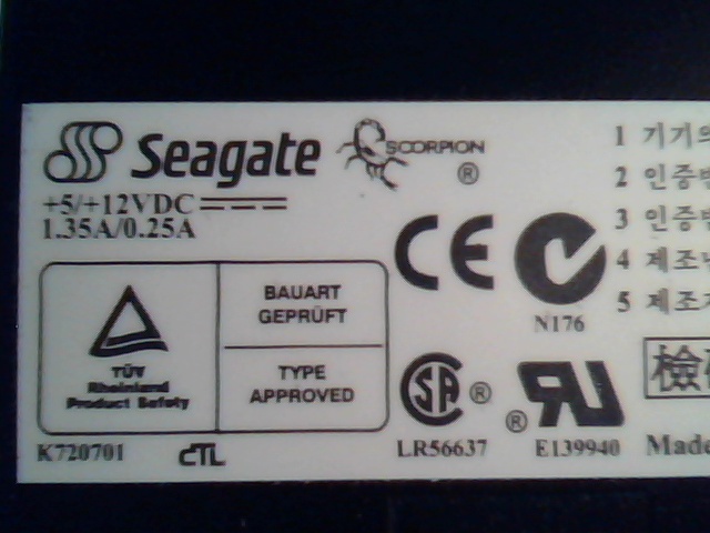 SCSI DAT Tape Drive Seagate Scorpion STD1401LW E-H026-00-4325 10005600-106