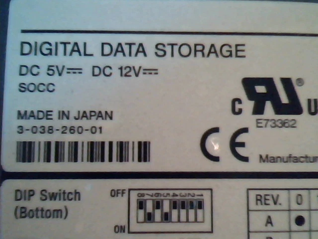 SCSI DAT Tape Drive SDT-10000 0005764R A00 Dell 13104-99S-0147 EMI(B) E73362