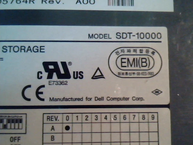 SCSI DAT Tape Drive SDT-10000 0005764R A00 Dell 13104-99S-0147 EMI(B) E73362 - image 2