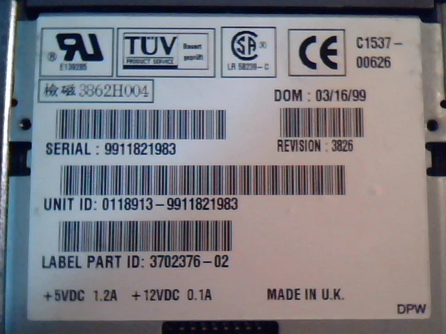 SCSI DAT Tape Drive SUN 370-2376-02 DDS3 HP C1537-00626 3826 3702376-02 - image 2