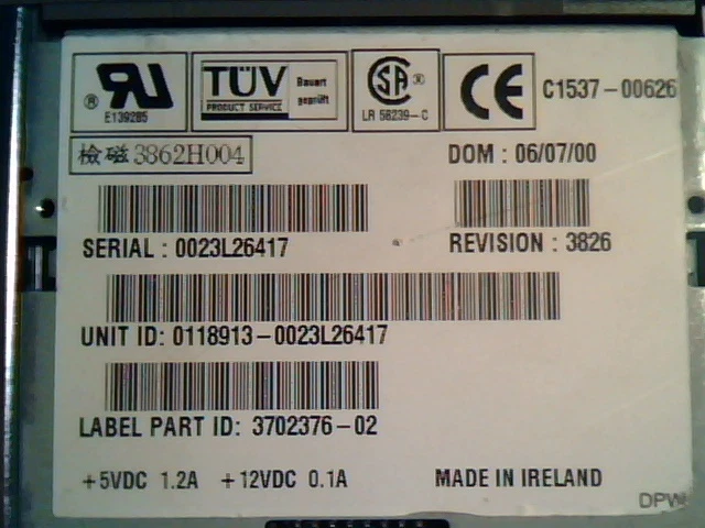 SCSI DAT Tape Drive SUN 370-2376-02 DDS3 HP C1537-00626 3826 3702376-02 - image 7