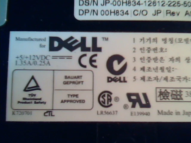SCSI DAT Tape Drive Dell STD2401LW TC4200-113 E-H026-00-1364 JP020102 00H834 - image 2
