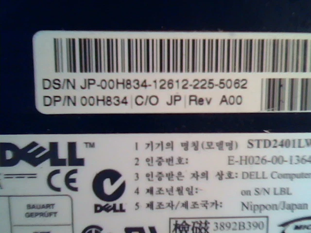 SCSI DAT Tape Drive Dell STD2401LW TC4200-113 E-H026-00-1364 JP020102 00H834 - image 4