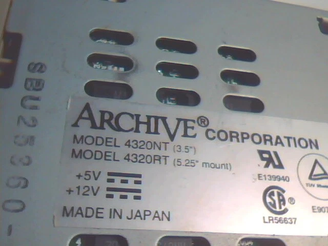 SCSI DAT Tape Drive Archive Corporation 4320NT 4320RT SBU25360-000 - image 2
