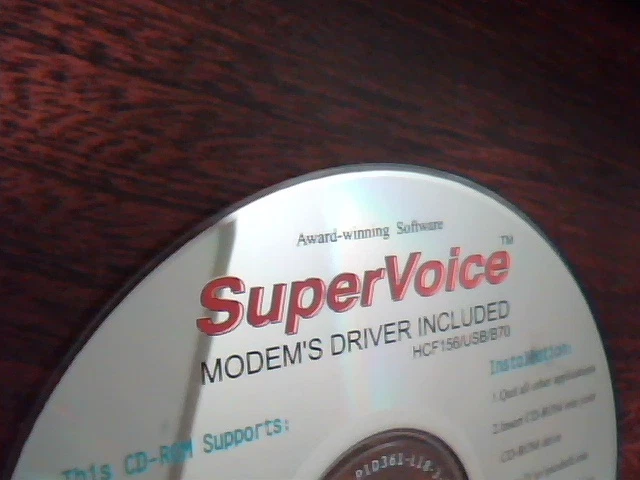 Driver Support CD SuperVoice Modem's Driver Pacific Image HCF156/USB/B70