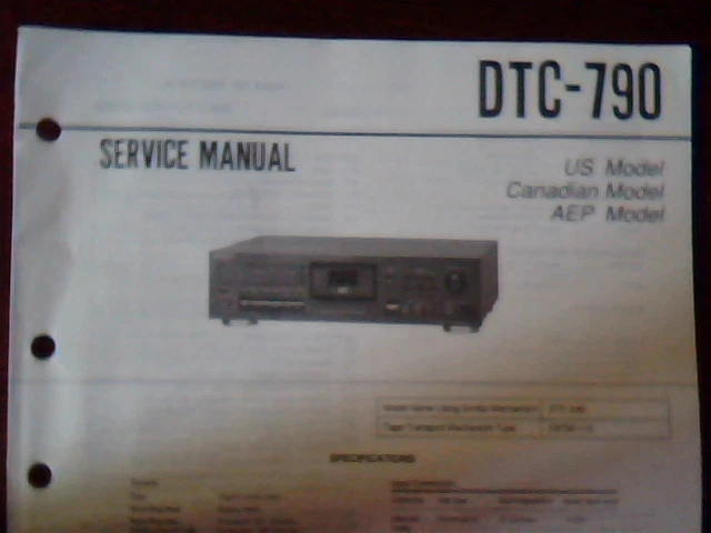 User's Service Manual DTC-790 Digital Audio Tape Deck Sony DTC-690 DATM-110 AEP