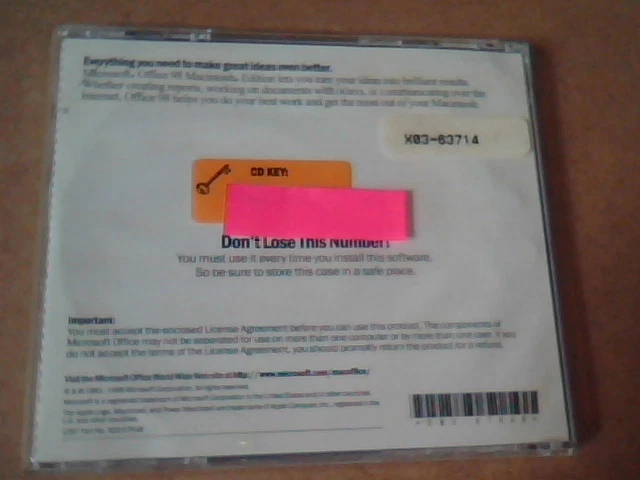 Microsoft Office 98 : Macintosh Edition : with CD Key and in Original Case - image 2
