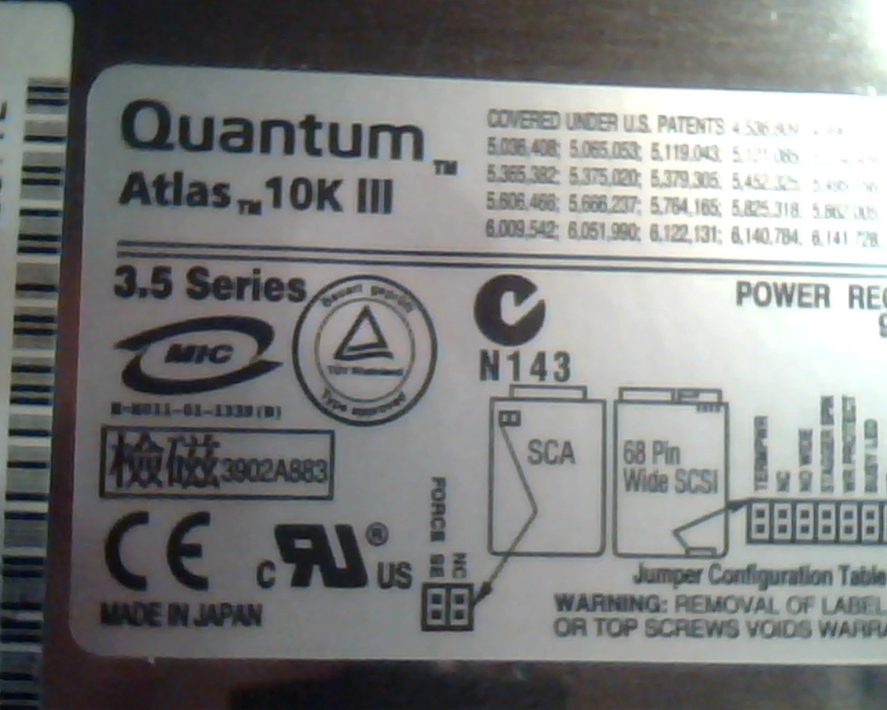 Hard Drive Disk Quantum Atlas 10K III KW36L018-02-H 36.7L E-H011-011339 — image 2
