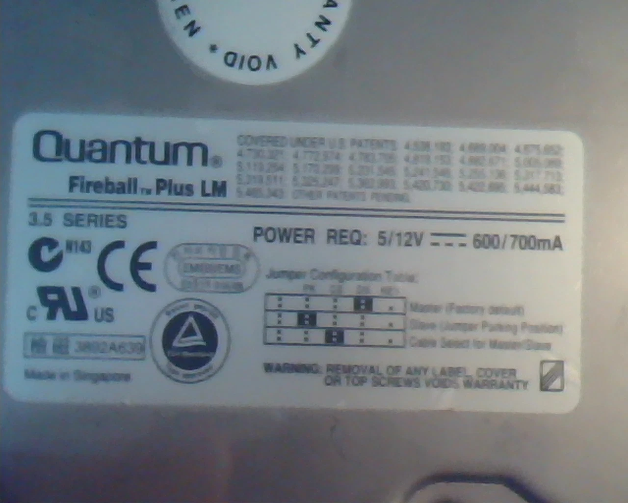 Hard Drive Disk Quantum Fireball Plus LM LM20A014-01-A 20.5AT ALM5 0750 - image 3