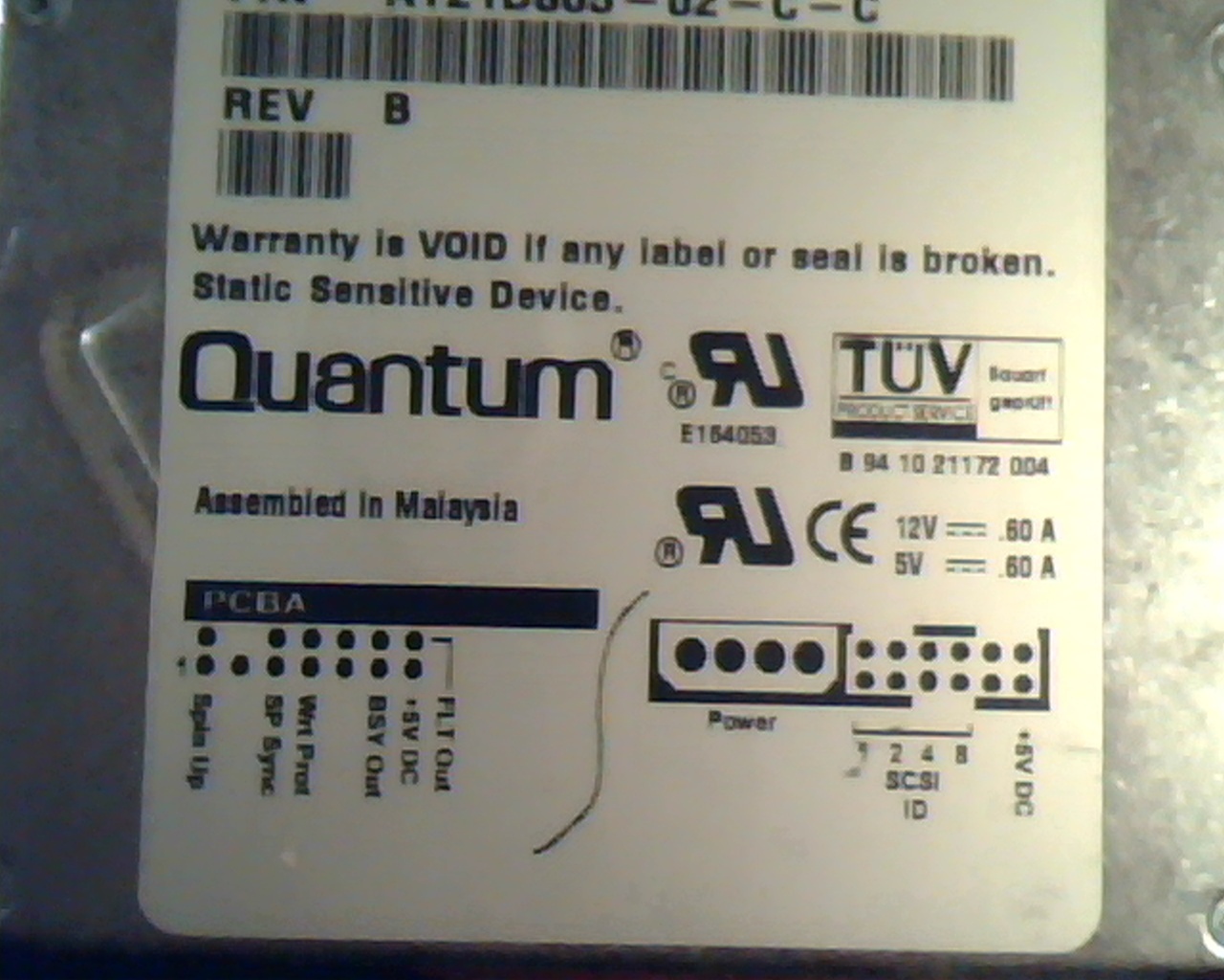 Hard Drive Disk SCSI Quantum XP32150WD AT21D865-02-C-C Rev B 064-0015-001 - image 2