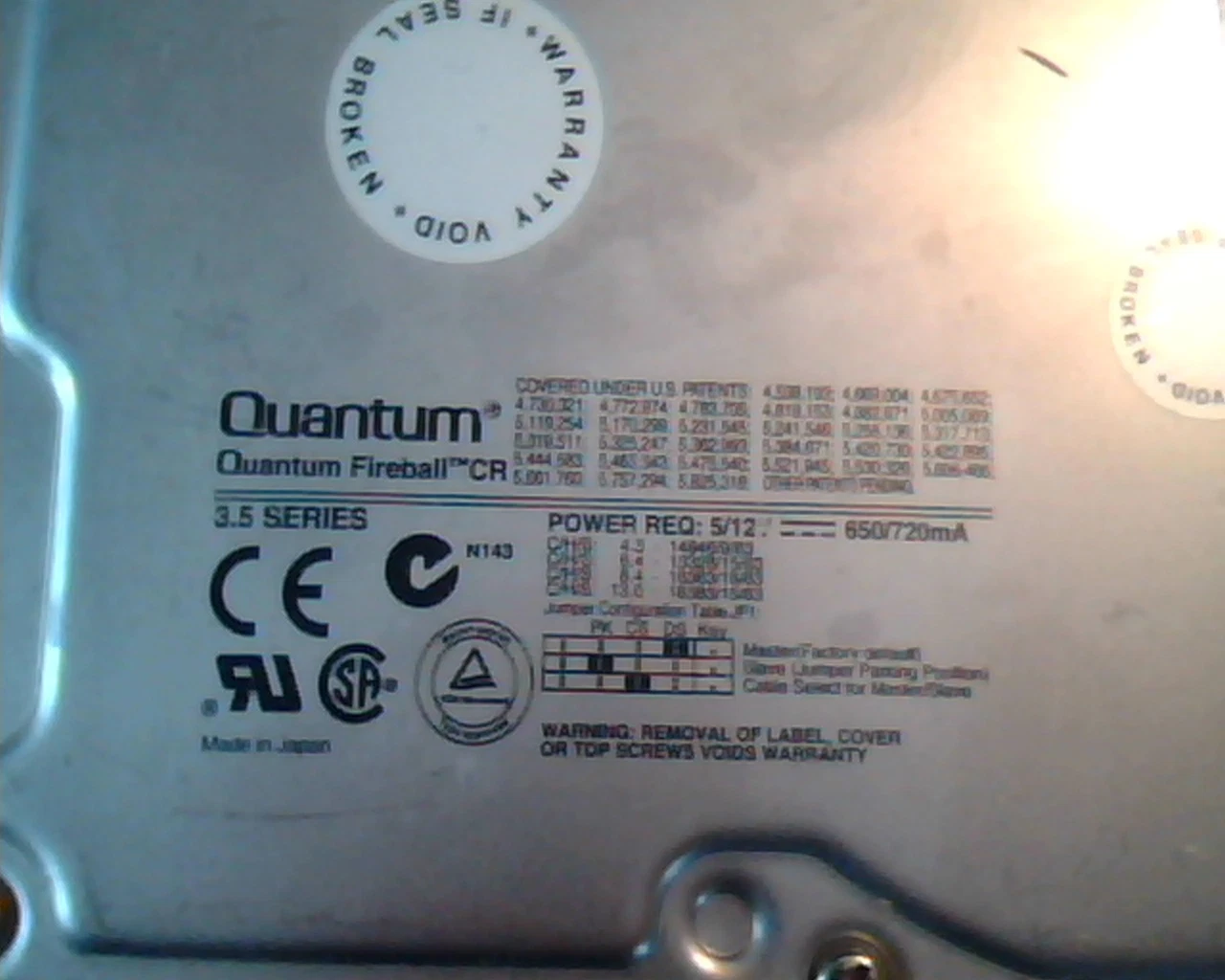 Hard Disk Drive IDE Quantum Fireball CR CR84A011 01-B 8.4AT ACRU 1200
