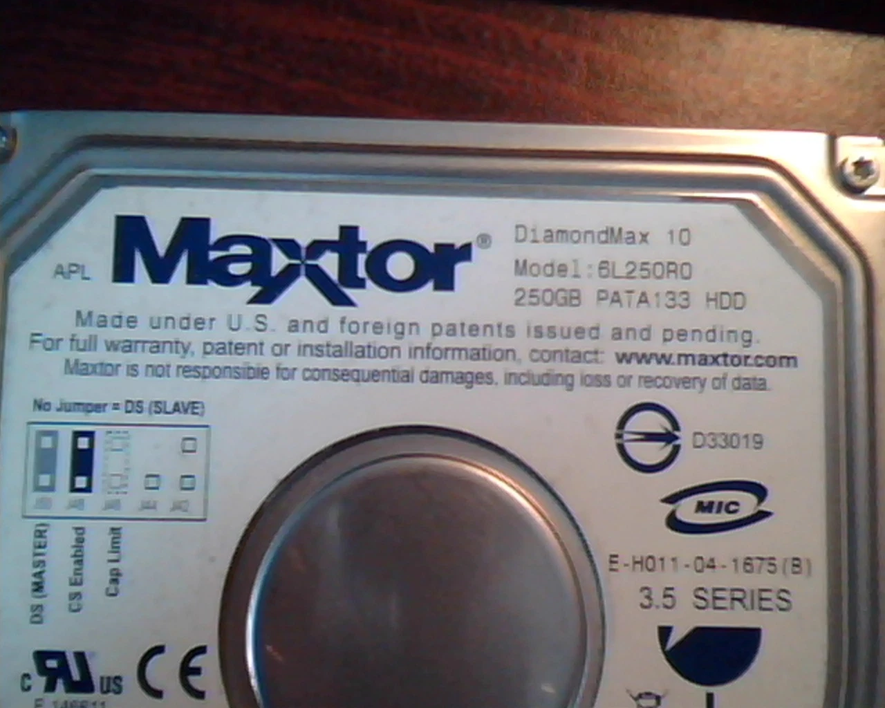 Hard Disk Drive IDE Maxtor DiamondMax 10 6L250R0 250GB PATA133 BAJ41G20 - image 2