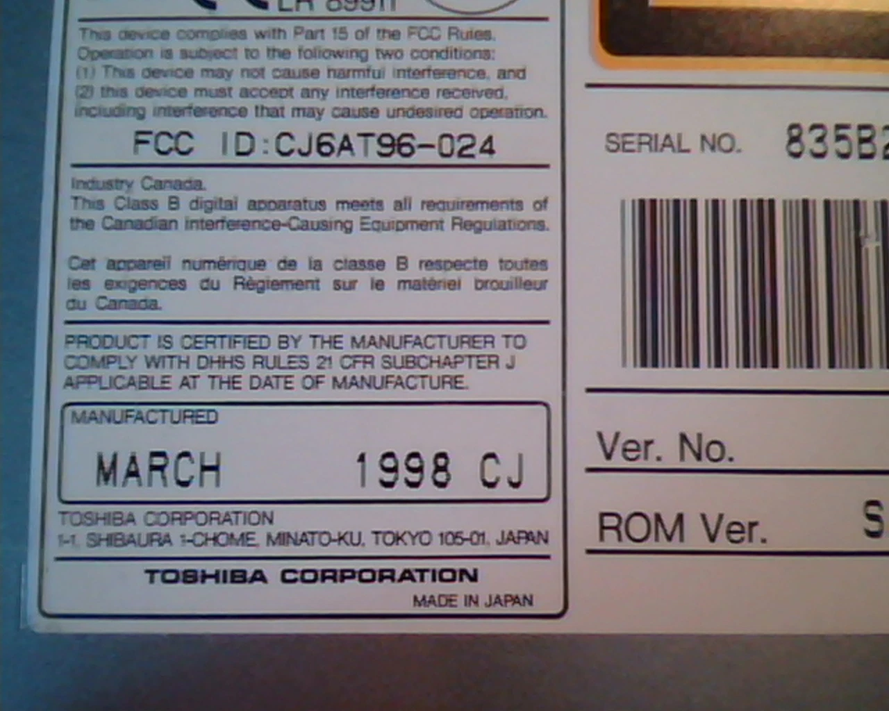 Toshiba CD-ROM Drive XM-5701B 50-pin SCSI CJ6AT96-024 HP 0950-3159 591467-D0 - image 2