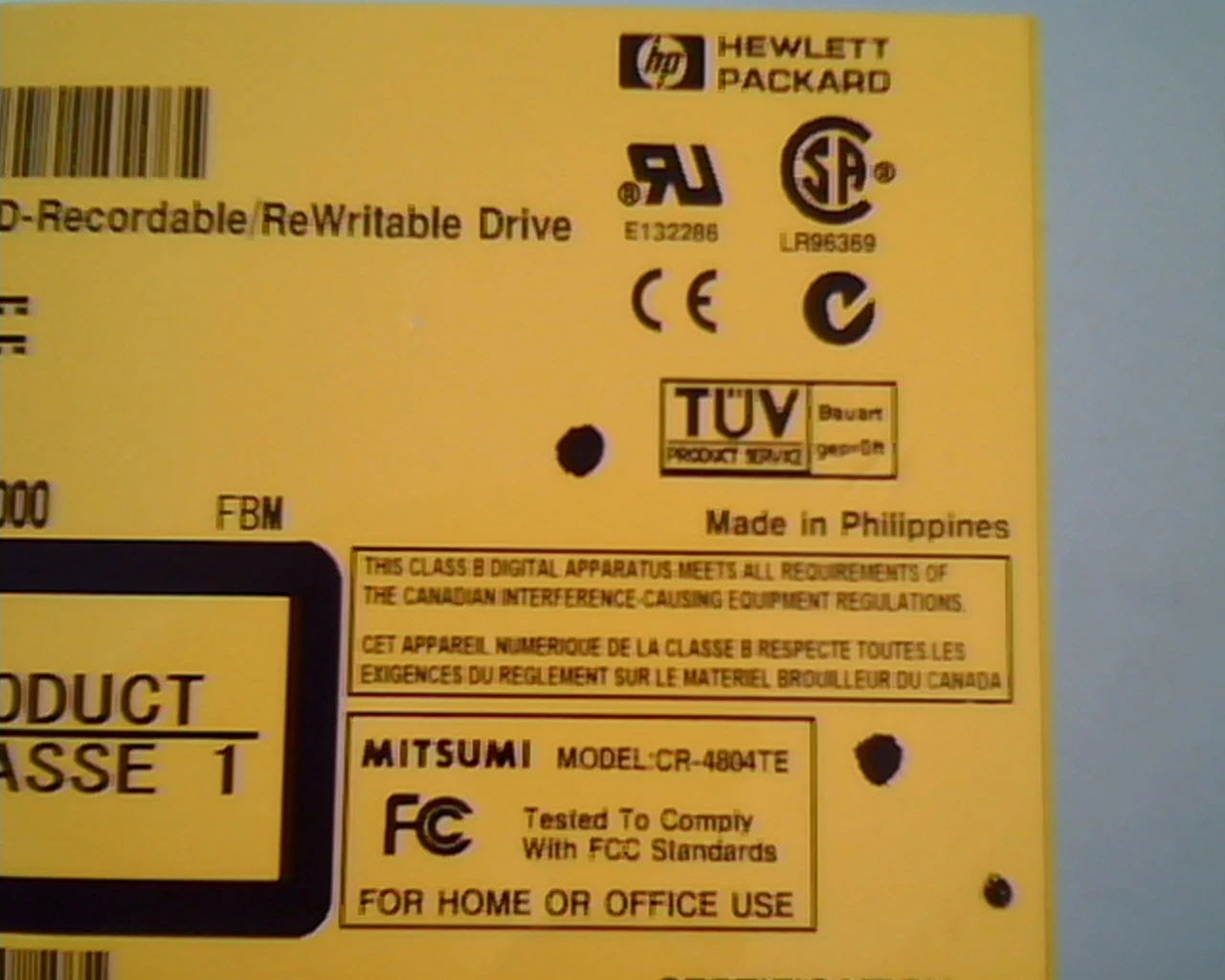 hp Hewlett Packard MTCR-4804TE 4x4x24 ATAPI CD-Recordable Rewritable CR-4804TE - image 2