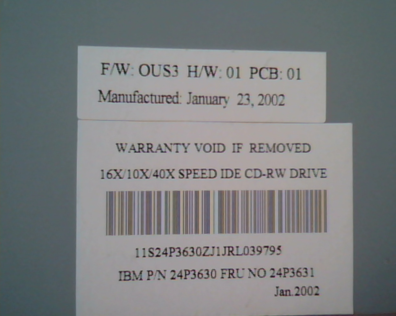 LITE-ON IT CD-RW Drive LTR-16102B IDE 16x10x40x Rewritable January 2002 - image 3