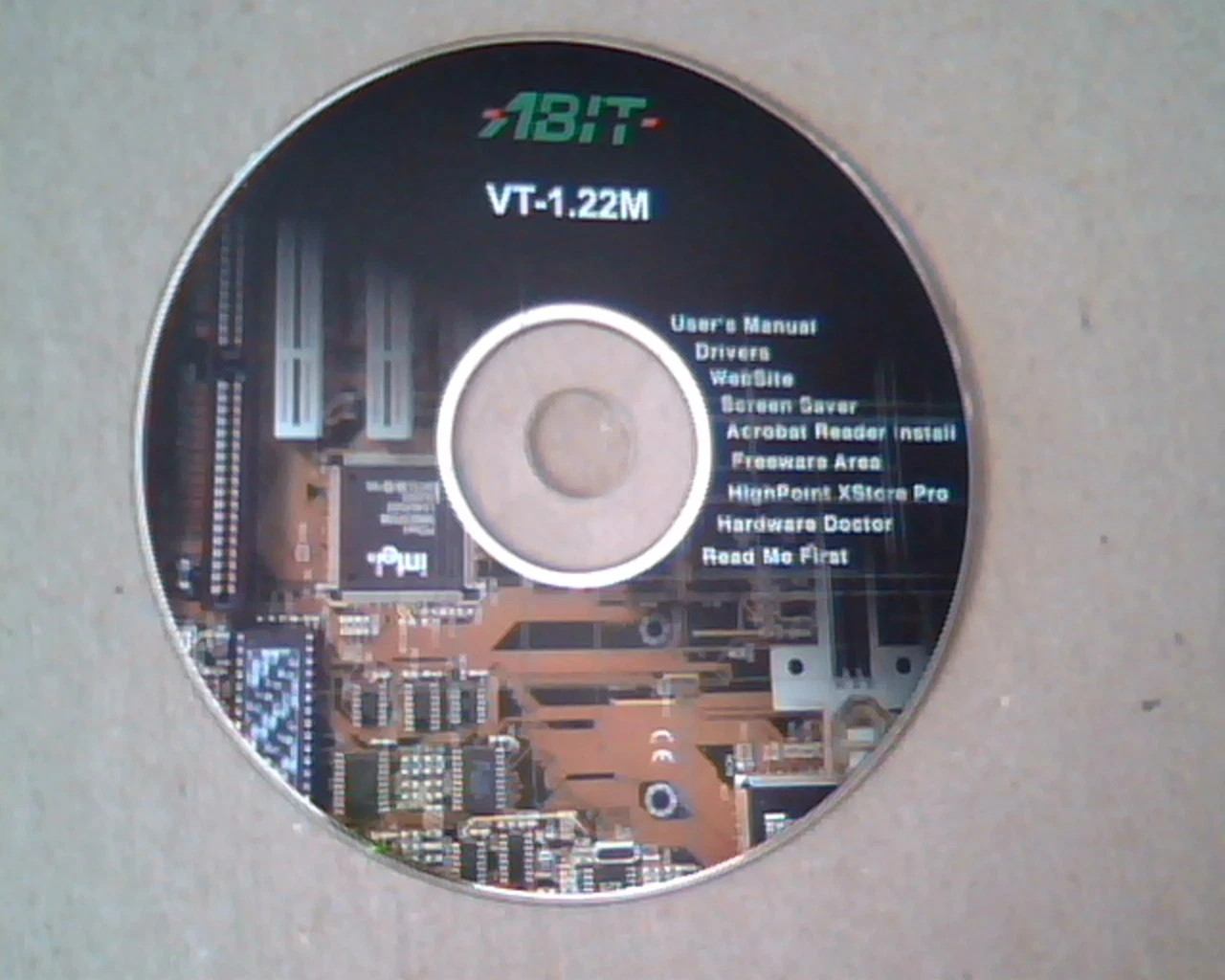 ABIT VT-1.22M: User's Manual, Drivers, Acrobat Reader, HighPoint XStore Pro