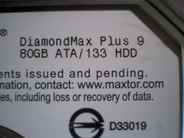 Hard Drive IDE Maxtor DiamondMax Plus 9 80GB YAR41BW0 N,M,C,D E6FYB 24APR2003 - image 2