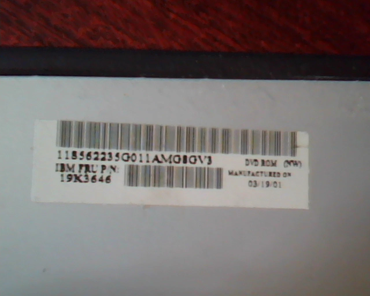 Code DVD-115HB IBM 19K3646 09N0910 DVD Drive 16X ATAPI DVD115HB Sept 2000 - image 3