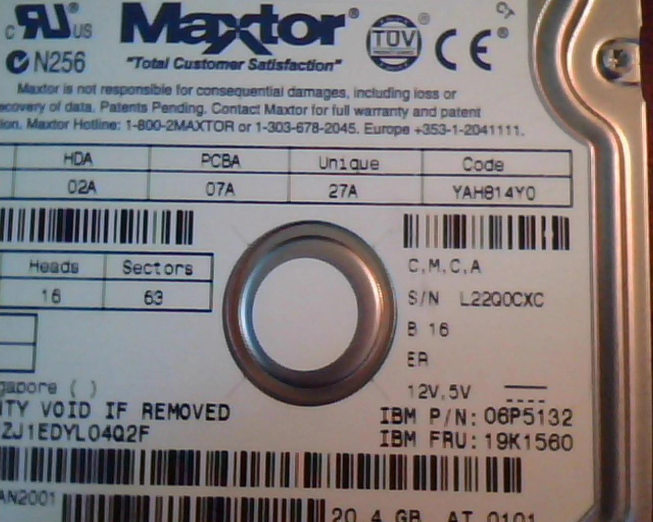 Hard Disk Drive IDE Maxtor 32049H2 02A 07A 06P5132 19K1560 YAH814Y0 - image 3
