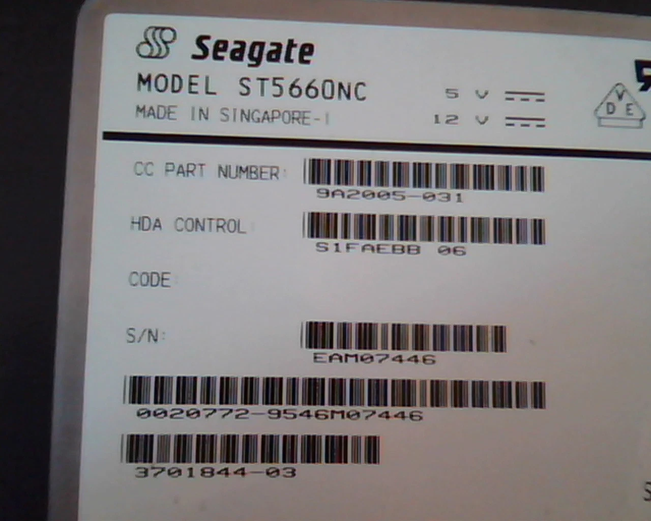 Hard Drive Disk SCSI Seagate ST5660NC 9A2005-031 S1FAEBB 06 3701844-03 HDD - image 2