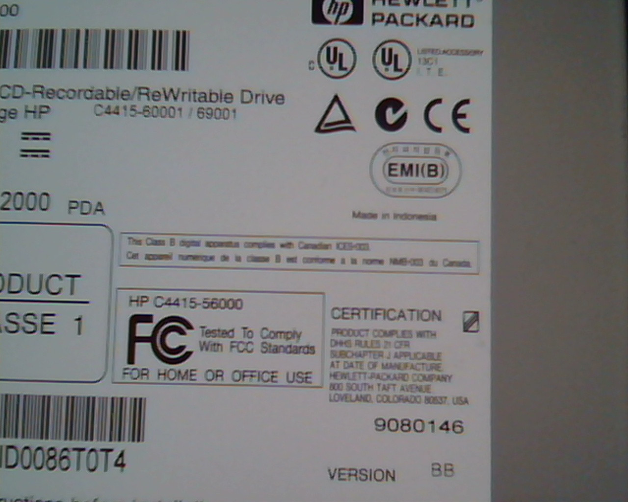 Hewlett Packard CD-Writer C4415-56000 IDE Feb2000 WITH case 9080146 BB MultiRead - image 3
