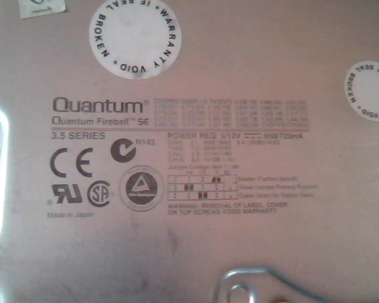 Hard Drive Disk SCSI Quantum Fireball SE SE32A012 01-B 3.2AT HDD