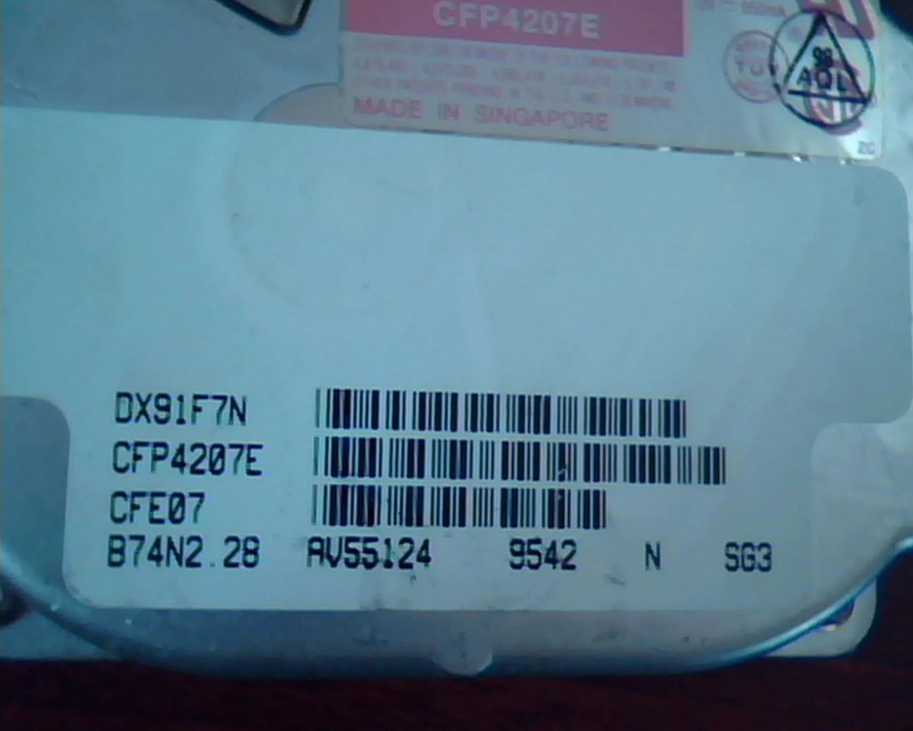 Hard Drive Disk SCSI Conner CFP4207E CFE07 B74N2.28 AV55124 DX91F7N 9542 - image 2