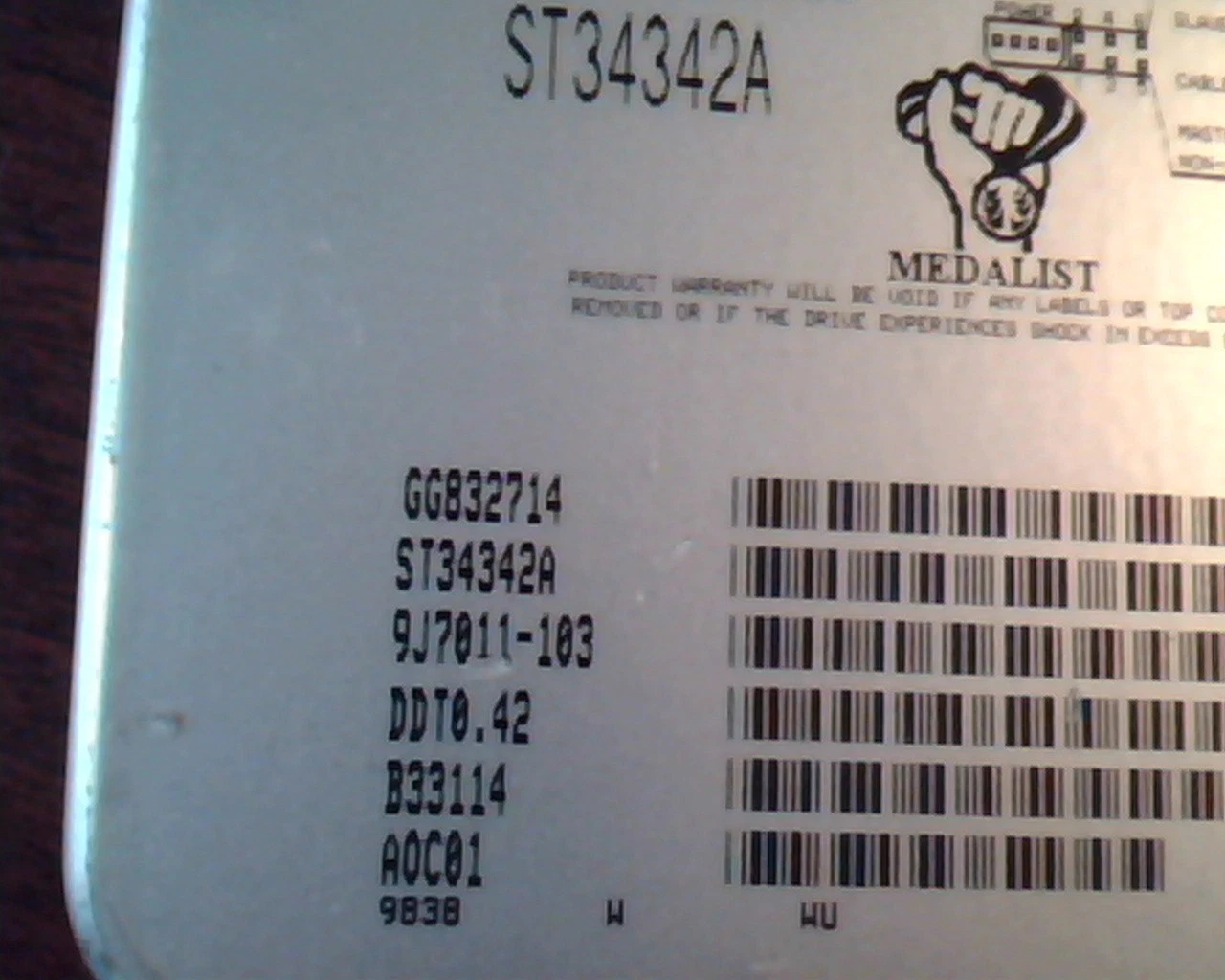 Hard Disk Drive IDE Seagate Medalist ST34342A 9J7011-103 B33114 AOC01 HDD - image 2