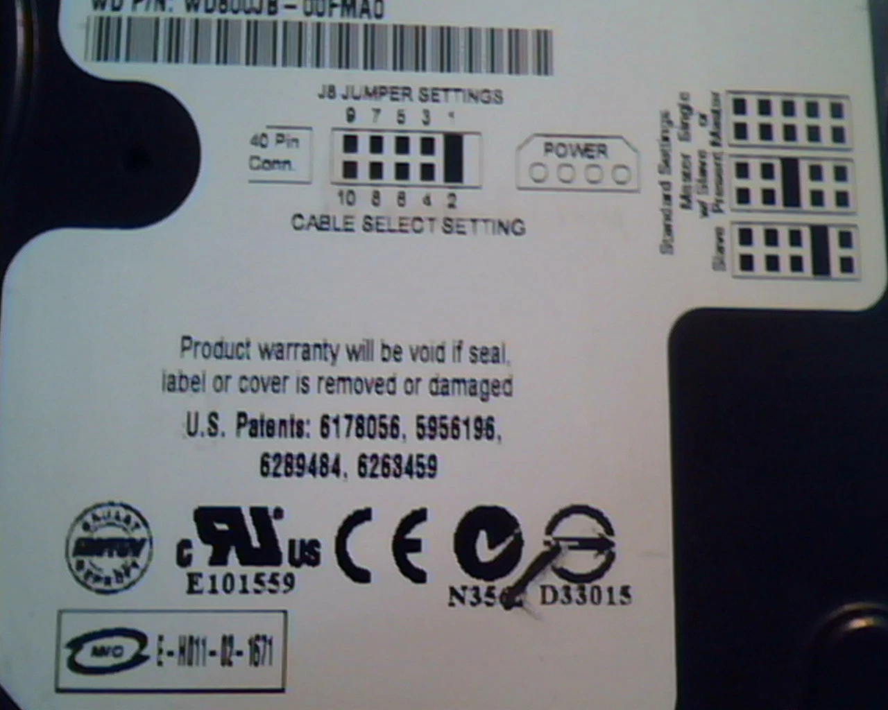Hard Disk Drive IDE Western Digital WD800JB-00FMA0 WD800 156301488 80GB - image 2