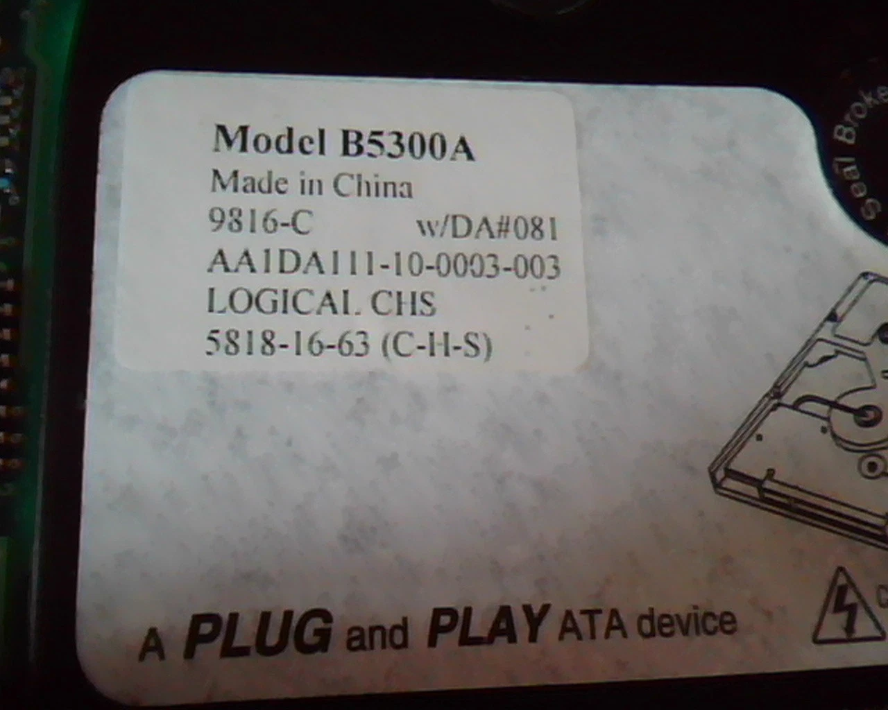 Hard Disk Drive IDE BMI Belfort Memory International B5300A 64-0017-002 Rev B - image 2
