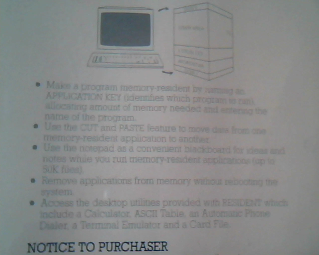 RESIDENT from Information Software Memory Resident System UNOPENED floppy - image 4