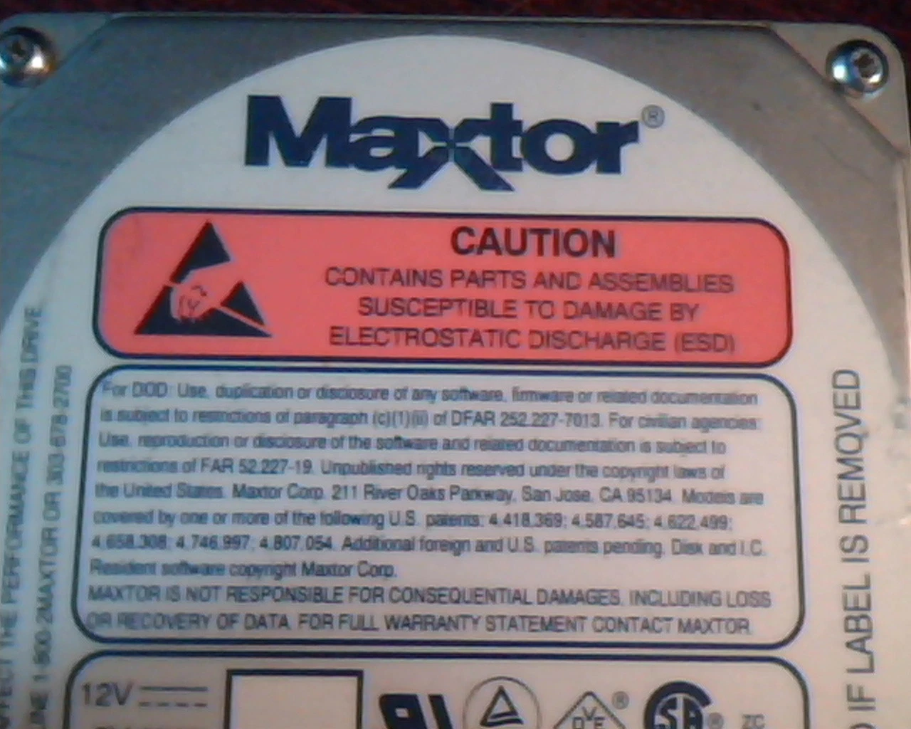 Hard Disk Drive IDE Maxtor 7540AV 08P2 07P1 01P1 C,Z,C