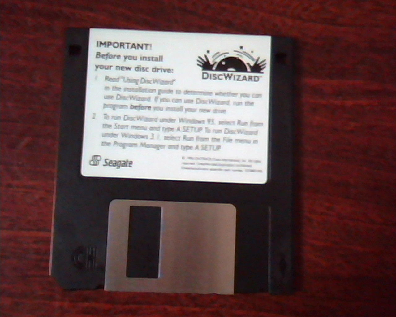 Floppy Disk DiscWizard Seagate Ontrack 1996 502880-006 diskette